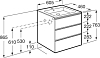 Комплект тумба с раковиной Roca The Gap 60 3 ящика, белый глянец