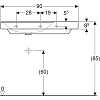 Раковина 90 см Geberit Xeno² 500.534.01.1, белый