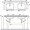 Раковина 150 см KERASAN Waldorf 4143