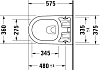 Подвесной унитаз Duravit Me by Starck Rimless 2510092000, безободковый с крышкой-биде SoftClose 612000012000320