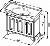 Тумба с раковиной Aquanet Валенса 100 00212961 чёрный, краколет/золото