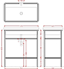 Полка для консоли 75х40 см ArtCeram Fuori Scala TFA008 17, черный матовый