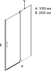 Душевая дверь Creto Tenta 100x200 см 123-WTW-100-C-B-8, стекло прозрачное профиль черный