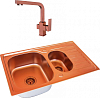 Комплект Кухонная мойка Zorg Inox Pvd SZR-780-2-480 COPPER + Смеситель Zorg Clean Water ZR 311 YF-PVD copper для кухонной мойки