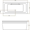 Акриловая ванна Gruppo Treesse Blanque 180х80 V1681+FINOR+V168F+V168.SX+V168.DX серая