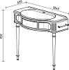 Консоль для раковины Belux Каталония отель 105 чёрная с патиной