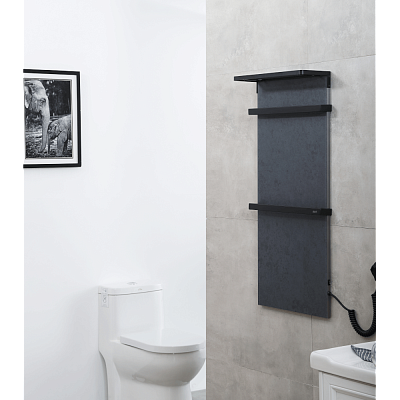 Полотенцесушитель электрический Black&White Moon N-388GM с полкой, серый