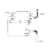 Сифон для двойной мойки Nova 1196 с отводом для стиральной машины