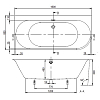 Квариловая ванна Villeroy & Boch Oberon 2.1 180х80 UBQ180OBN9CL00VD-01 белый