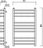 Полотенцесушитель водяной Domoterm Лаура П10 50x80 античная бронза