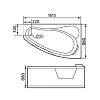 Акриловая ванна Gemy 161х96 G9046 O L белый