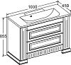 Тумба с раковиной Opadiris Оникс 100 серебряная патина