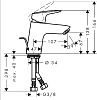 Смеситель для раковины Hansgrohe Logis 71170000, хром