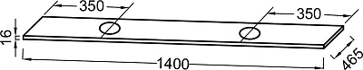 Столешница под раковину 140 см Jacob Delafon Vox EB2135-G1C белый глянцевый