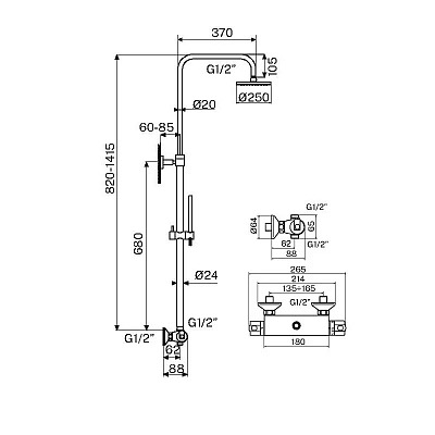 Душевая система Plumberia Selection Ixo XO6302NO черный