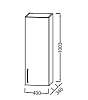 Шкаф-пенал Jacob Delafon Odeon Rive Gauche EB2571D-RX-M53 черный