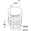 Донный клапан для раковины Kludi 10426N0-00 золото
