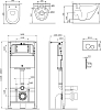 Комплект инсталляция с подвесным унитазом Am.Pm Spirit V2.0 FlashClean IS49001.701700 с сиденьем микролифт и клавишей