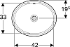 Раковина под столешницу 42x48 см Geberit VariForm 500.749.01.2 с отверстием перелива, белый