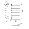 Полотенцесушитель электрический Domoterm Лаура Лаура П6 600х800 EL хром