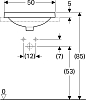 Раковина встраиваемая 45x50 см Geberit VariForm 500.713.01.2 с отверстием перелива, белый