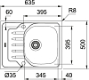 Кухонная мойка 63 см Franke Onda line OLL 611-63 101.0607.159, нержавеющая сталь декор