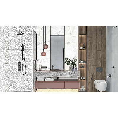 Керамогранит Alma Ceramica Laurent GFU04LRT17R, 60 x 60 см, серый, белый