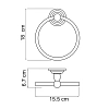 Полотенцедержатель WasserKRAFT Ammer К-7000 K-7060 серый