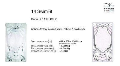 Акриловая ванна Jacuzzi SwimFit 450х240 SL141E000D3 белый