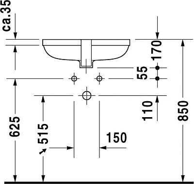 Раковина 48 см Duravit Happy D.2 0457480000