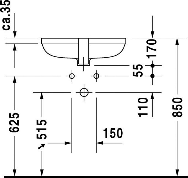 Раковина 48 см Duravit Happy D.2 0457480000