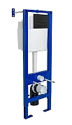 Инсталляция Berges Atom Line 040340 410 для подвесного унитаза, кнопка Soft Touch черная