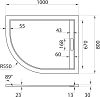 Поддон для душа Cezares TRAY-AS-RH-100/80-30-W-R 100x80 R, белый