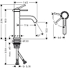 Смеситель для раковины Hansgrohe Tecturis S 73312140 бронза