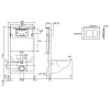 Инсталляция для подвесного унитаза Ceruttispa CR555 с кнопкой CR03BS, цвет матовая сталь, CR555+CR03BS