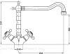 Смеситель для кухонной мойки Migliore ML.CUC-451.CRDO двухрычажный