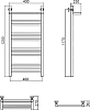 Полотенцесушитель водяной Aquanerzh Прямой групповой с полкой 120х40