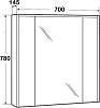 Зеркало-шкаф 70 см Roca Ronda ZRU9303008 бетон/белый глянец