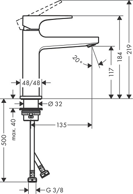 Смеситель для раковины Hansgrohe Metropol 32507700, белый матовый