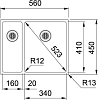 Кухонная мойка 56 см Franke Box BXX 260/160-34-16 127.0369.916, нержавеющая сталь