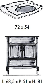 Тумба с раковиной Labor Legno Victoria 70 патина