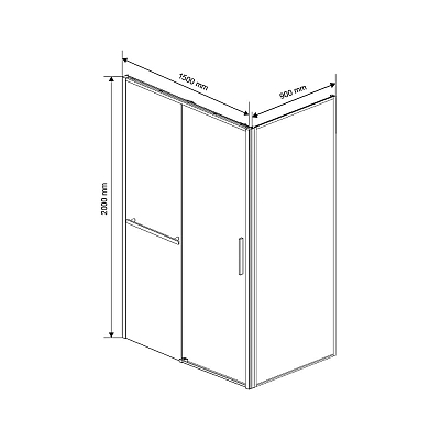 Душевой уголок Vincea Slim Soft VSR-1SS9015CLB 150x90, черный, стекло прозрачное