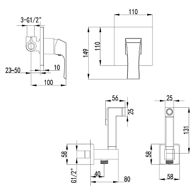 Смеситель с гигиеническим душем Lemark Unit LM4519C хром