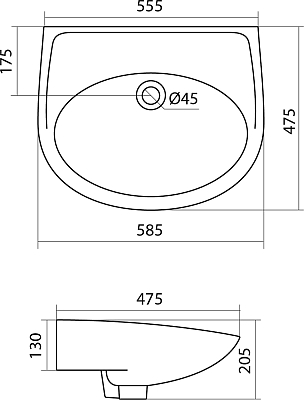 Раковина Santek Бореаль 1WH110481 60 см.