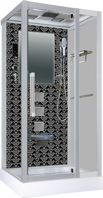 Душевая кабина Niagara Lux 7714B 100x90x220, хром чёрный