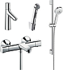 Комплект Смеситель для раковины с гигиеническим душем Hansgrohe Talis Select S 72291000 + Термостат Hansgrohe Ecostat universal 13123000 + Душевой гарнитур Hansgrohe Crometta 26650400