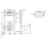 Инсталляция для подвесного унитаза Ceruttispa CR555 с кнопкой CR06BK, цвет черный, CR555+CR06BK