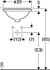 Раковина под столешницу 39 см Geberit VariForm 500.745.01.2 с отверстием перелива, белый