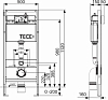 Комплект подвесного унитаза Geberit iCon 204060000 с крышкой-сиденьем Geberit iCon 574130000 и инсталляцией Tece Base K400600 с кнопкой смыва