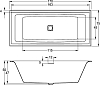 Акриловая ванна Riho Still Square 170x75 B100003005 подголовник справа